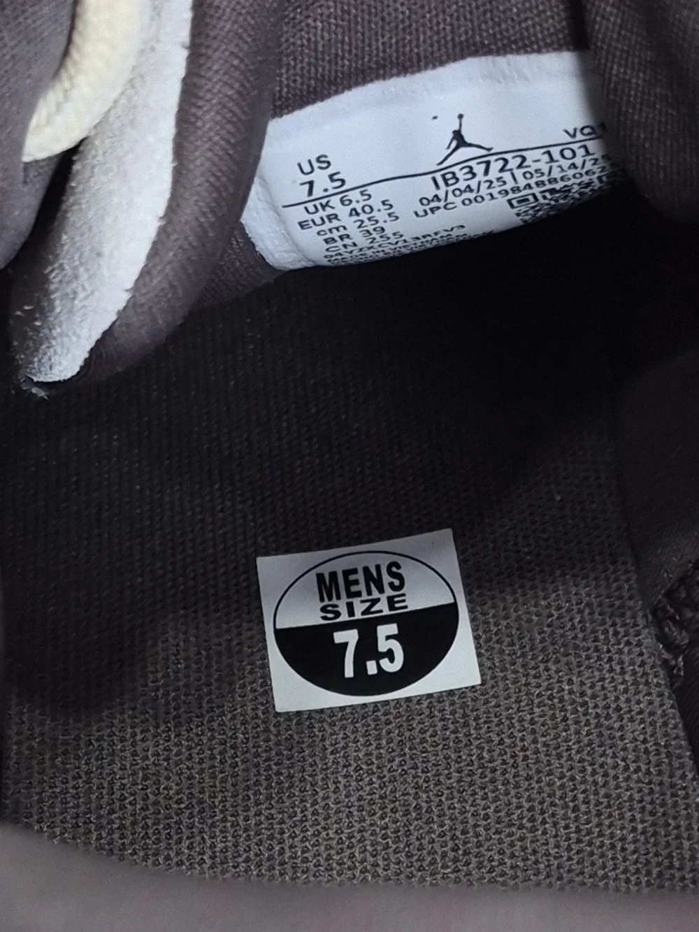 Jordan Men's Cream and Gray Suede Mesh Sneakers